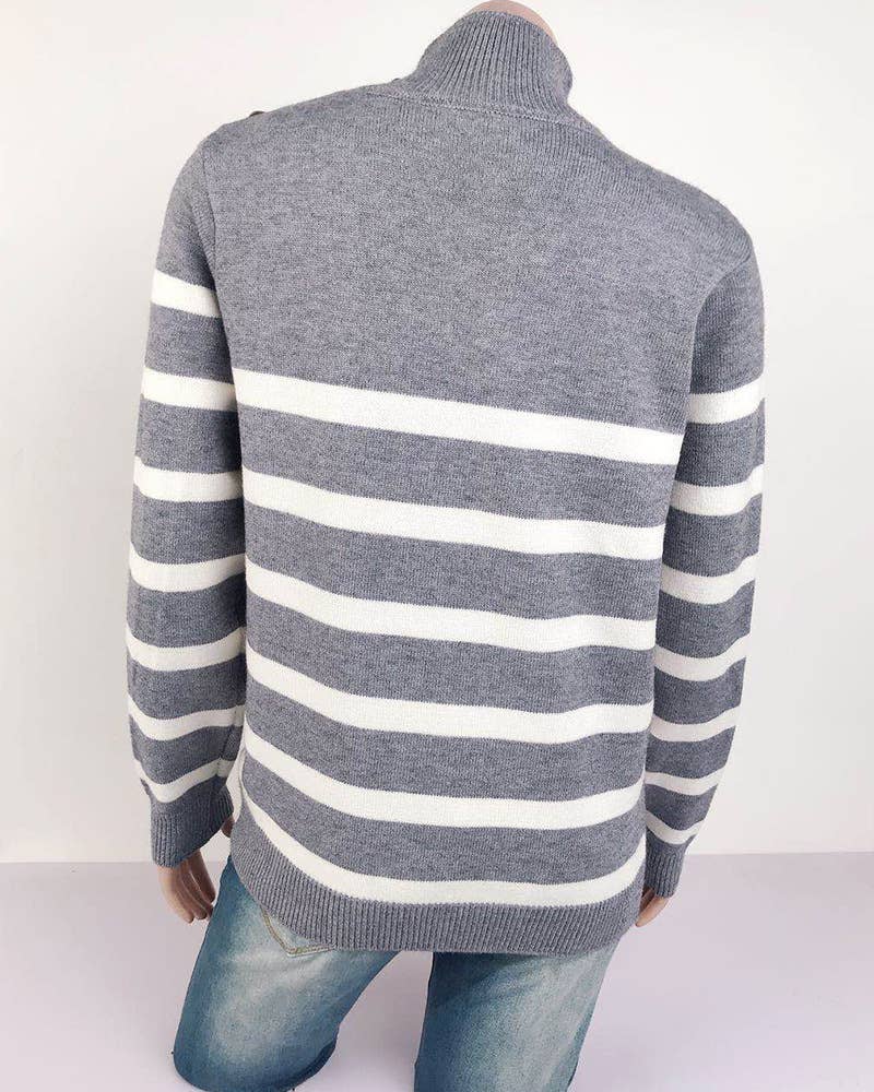 TURTLENECK SWEATER WITH STRIPED BUTTONS