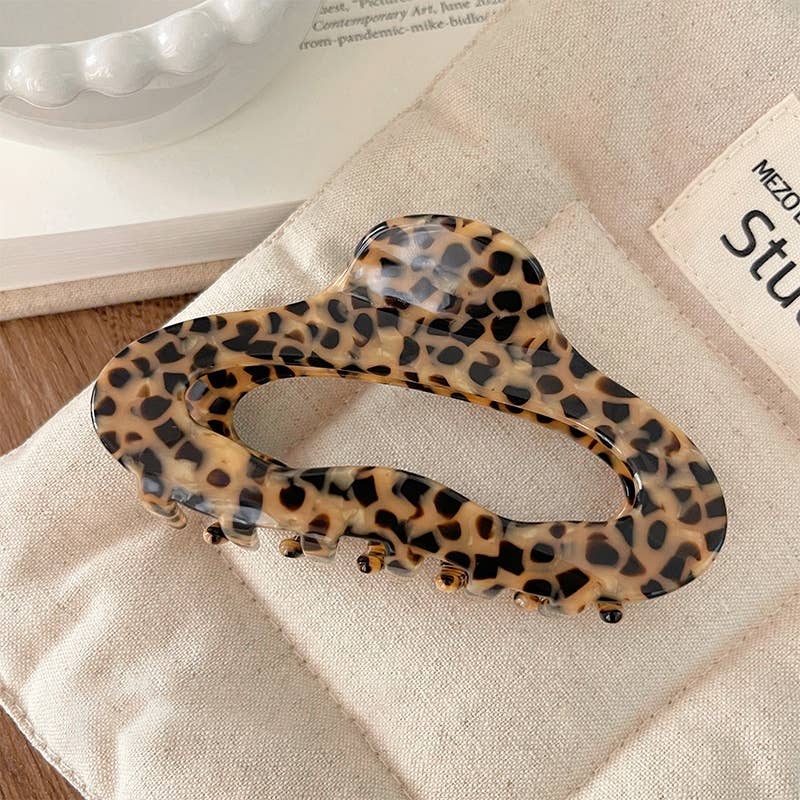 Leopard print acetate clip High-end back of head clip