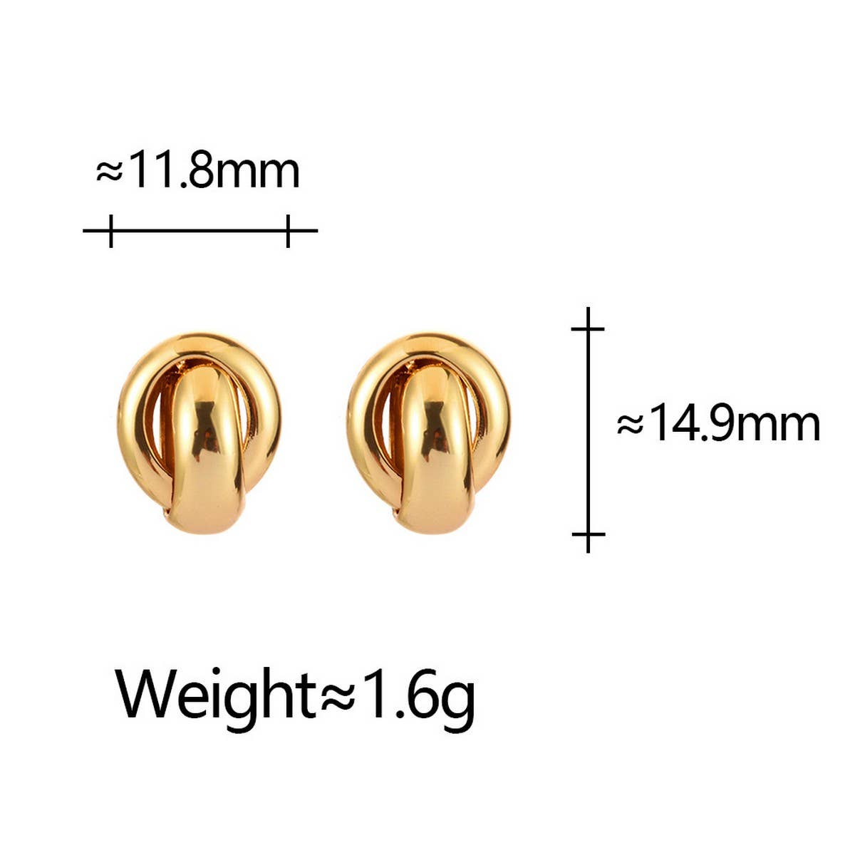 VINTAGE HIGH-GRADE METAL GEOMETRIC HOOP EARRINGS