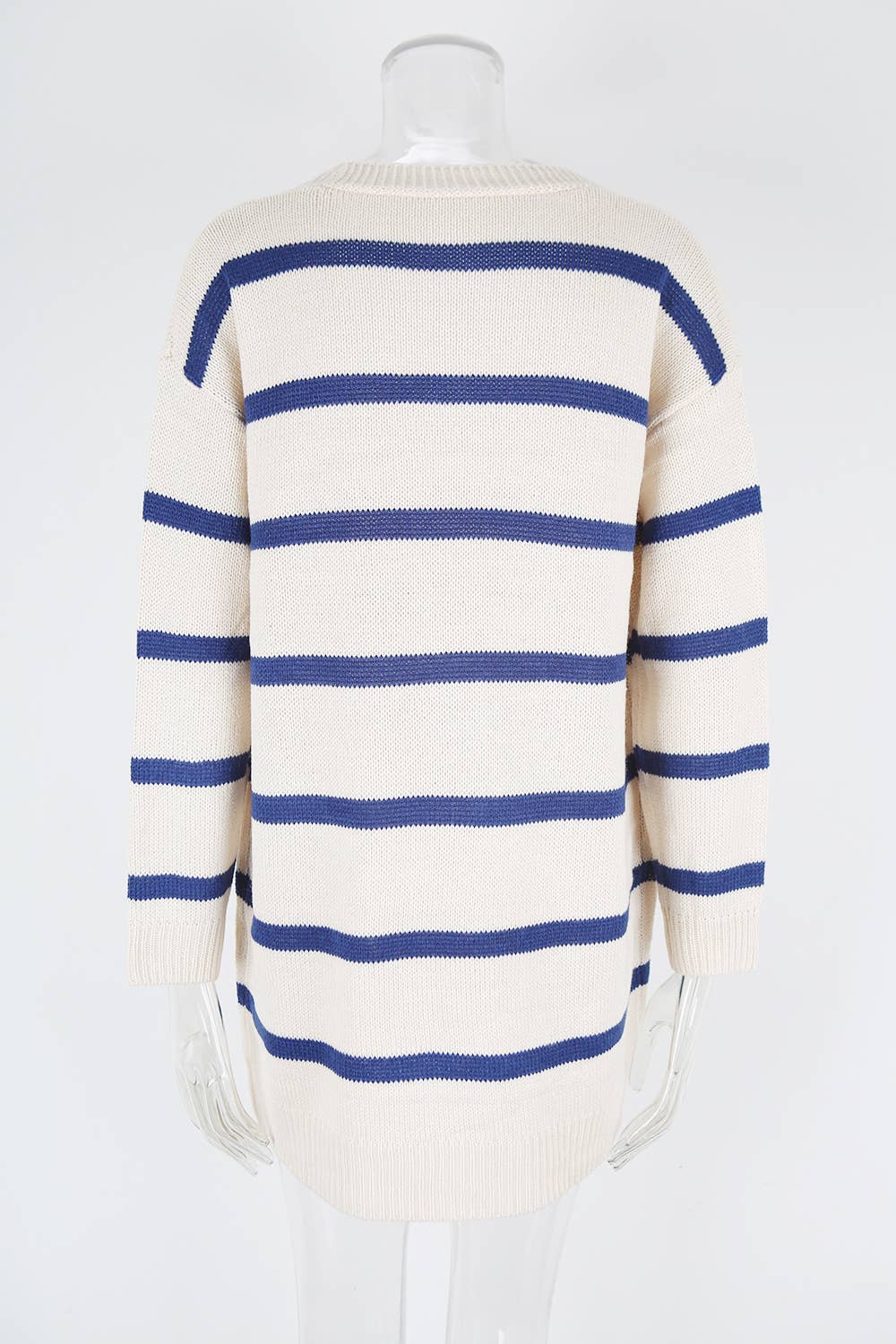 Simple and versatile button striped coat