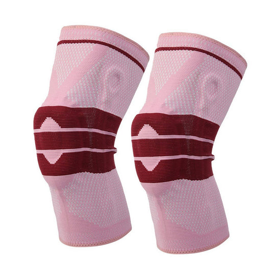 Pink Silicone Pad Knee Brace with Dual Springs_CWMM7897