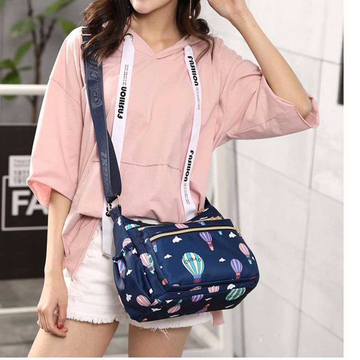 MULTILAYER PRINTED BACKPACK SHOULDER CROSSBODY BAG