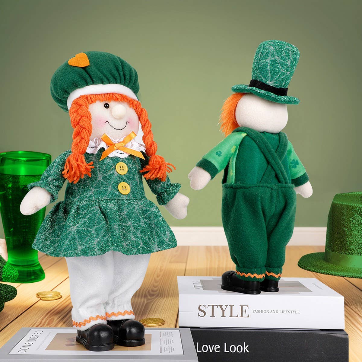 ST. PATRICK GIRL DOLL GIFT STANDING FIGUREORNAMENTS_CWMM3450