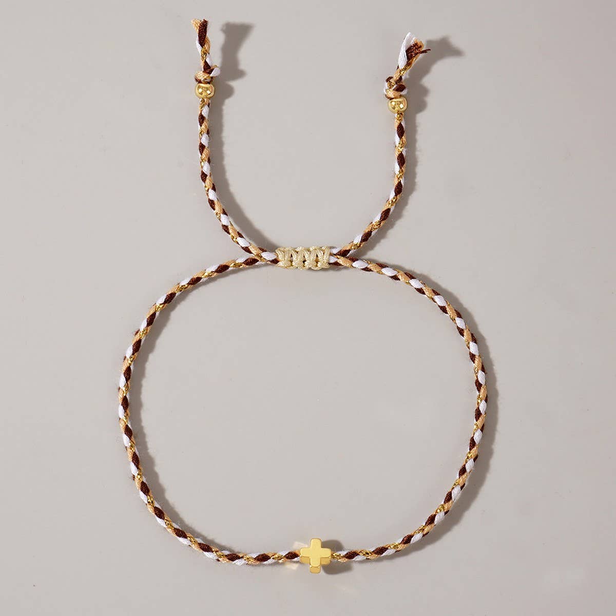 DIY HANDMADE FOUR-COLOR COTTON CROSS BRACELET