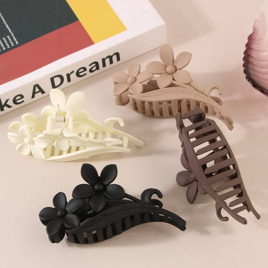 Vintage Floral Hair Claw, Large Chic Back Bun Clip