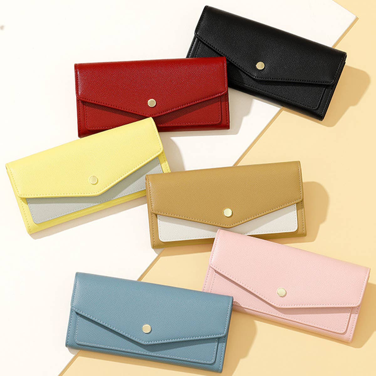 COLOR BLOCKING MINIMALIST LARGE CAPACITY WALLET_CWAB1609