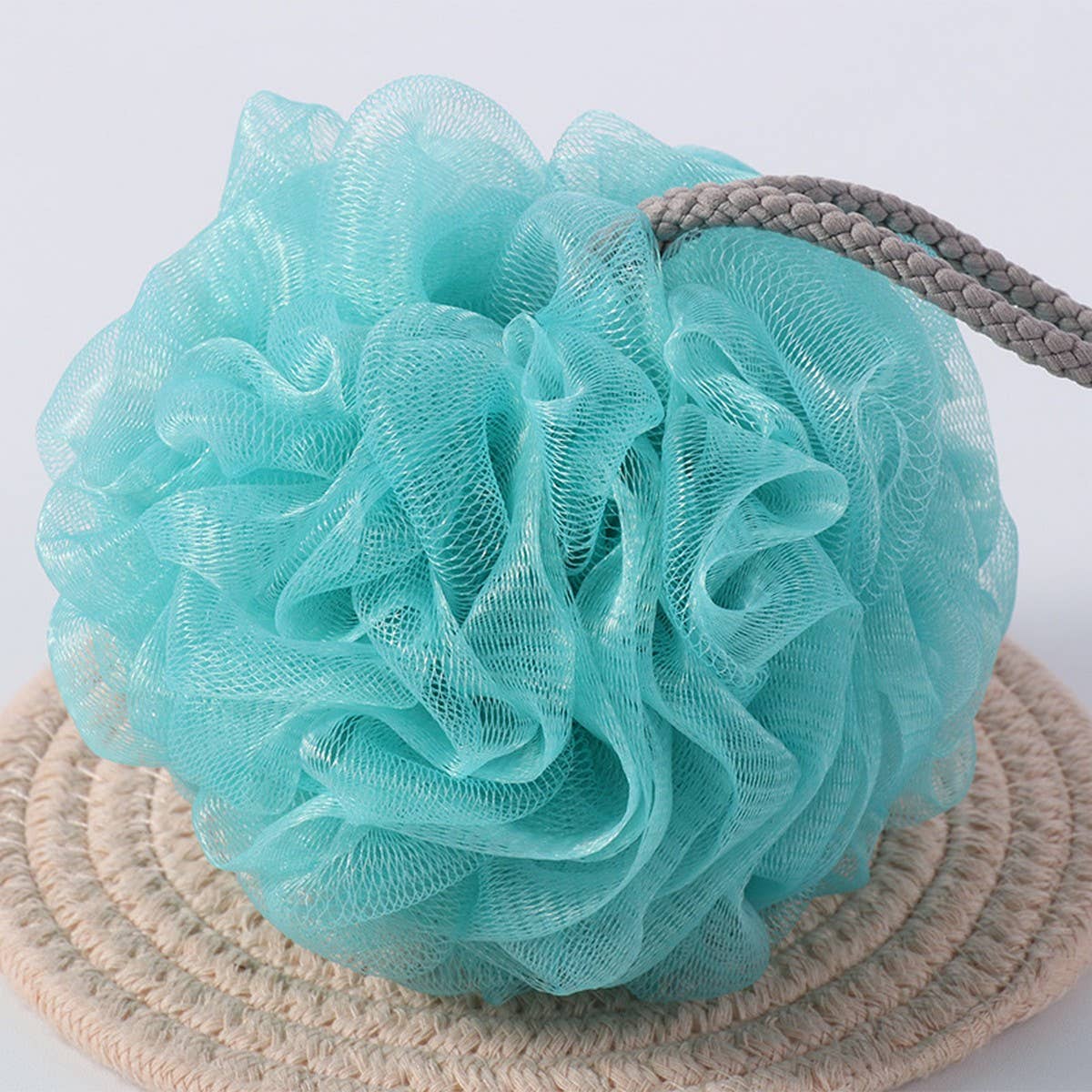 LARGE BATH FLOWER FOAMING NET TWO-COLOR BATH POUF