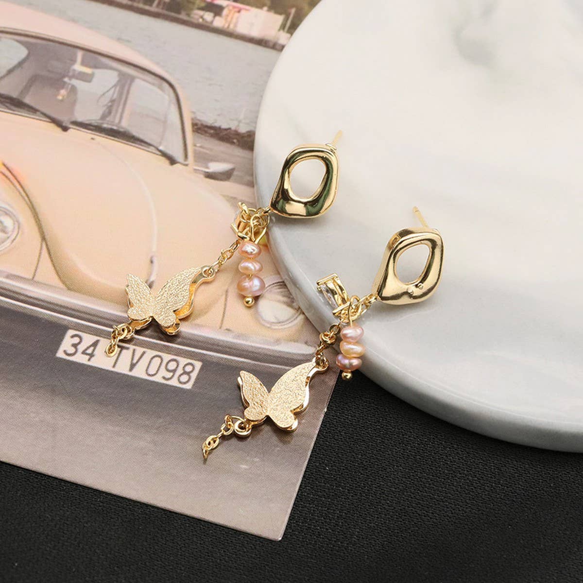 NEW SILVER NEEDLE PEARL EARRINGS FOR WOMEN