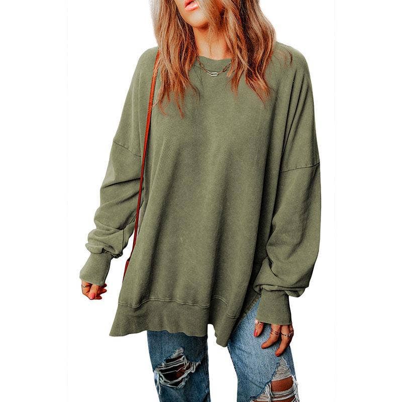SOLID COLOR LOOSE PULLOVER FASHION SIMPLE HOODIE