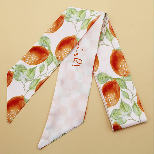 Floral Letter Twilly Scarf for Hair or Bag