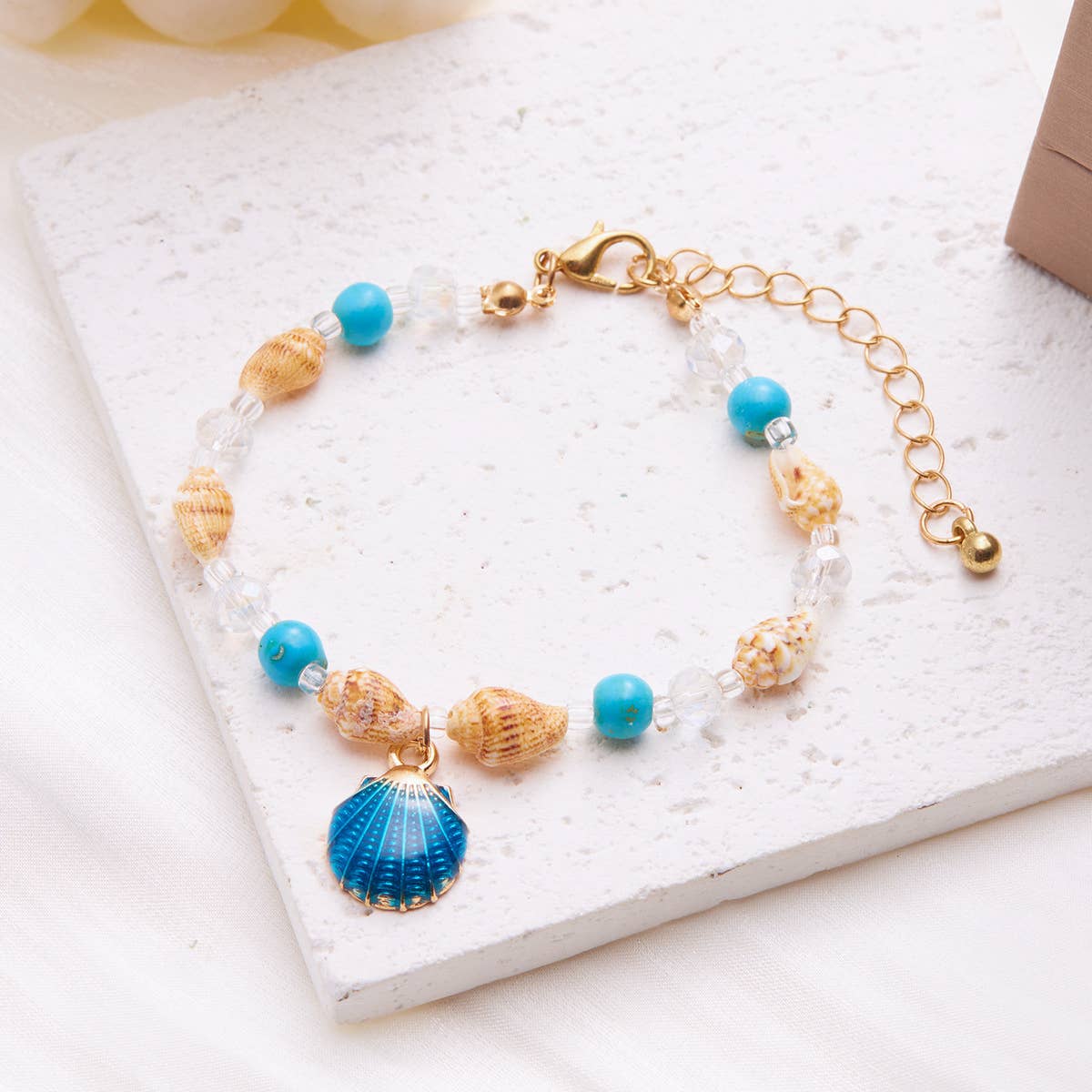 VERSATILE BEACH SHELL CONCH RICE BEAD BRACELET