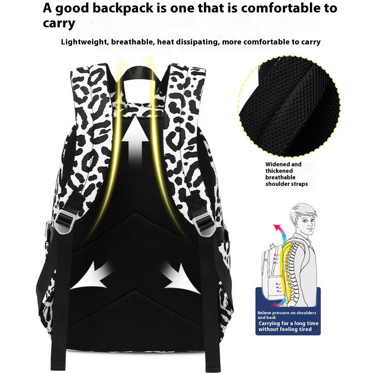 Leopard Print Backpacks for School Girls Large_CWAB5501