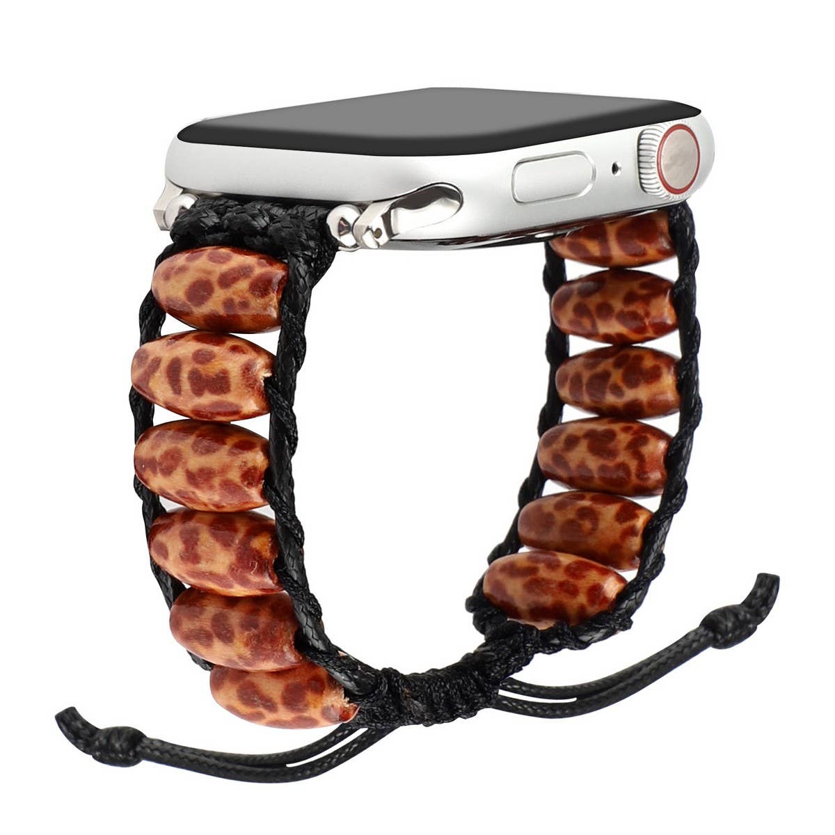 IWATCH9 WOODEN BEADS WAX ROPE STRAP Apple Watch9-1
