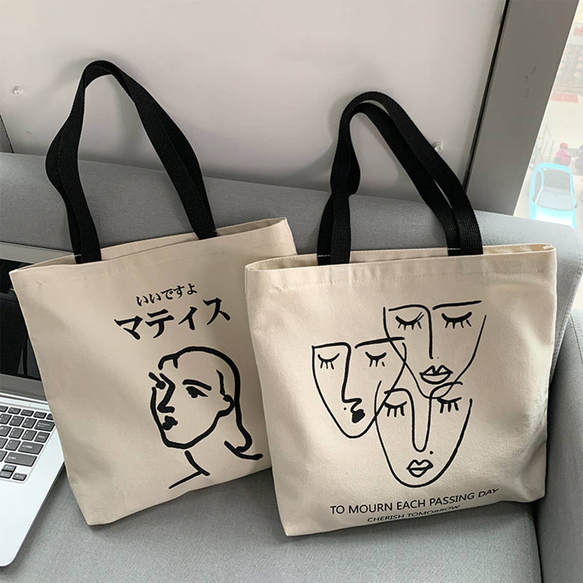 ONE-SHOULDER LARGE-CAPACITY PRINTED CANVAS BAG_CWAB2192