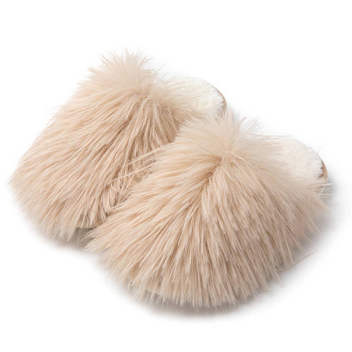 HOME FUR CAP TOE CANDY COLOR COTTON SLIPPERS