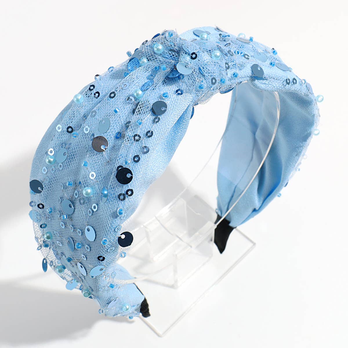 VINTAGE MESH SEQUIN KNOTTED HEADBAND