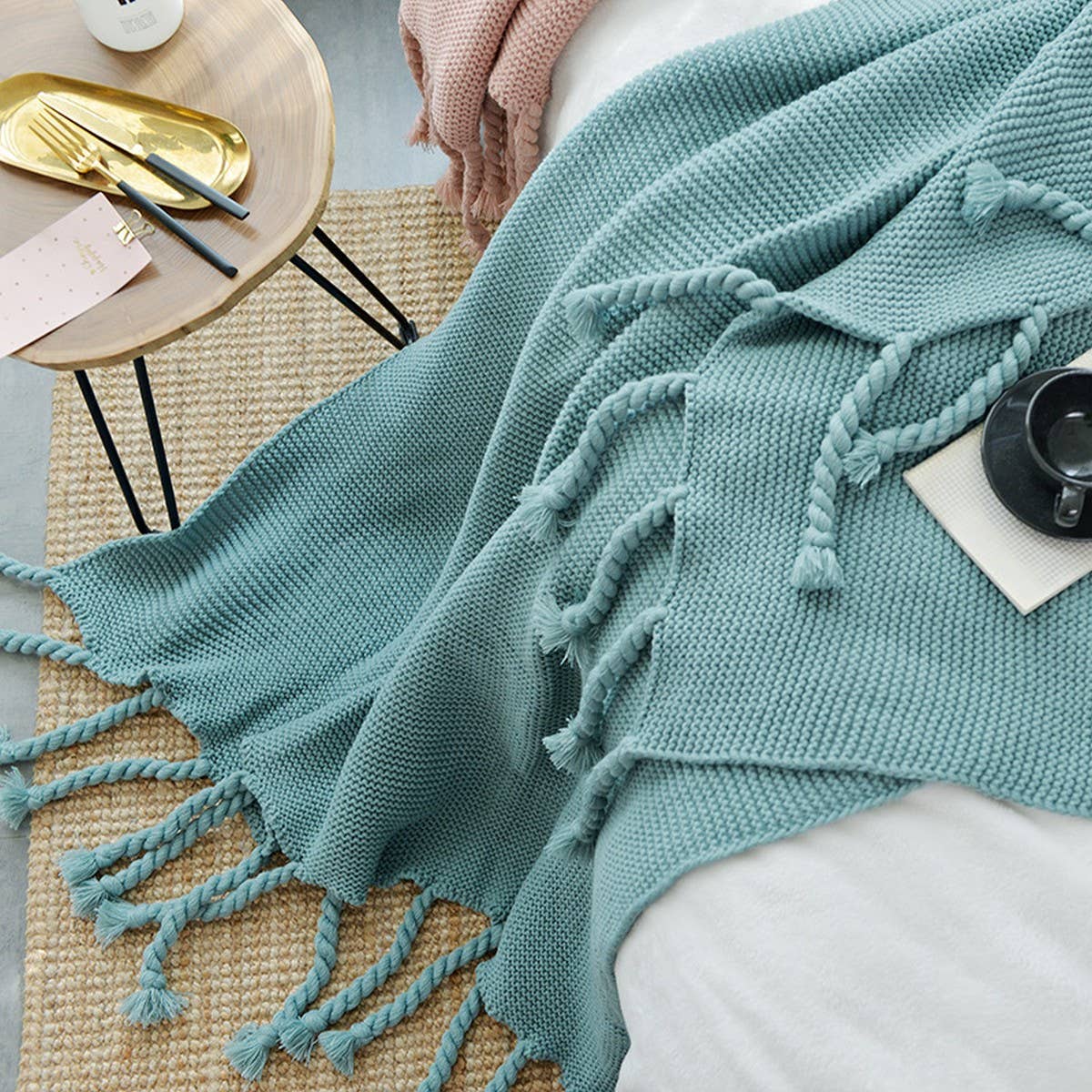 NEW SOFA COMFORTABLE KNITTED THROW BLANKET