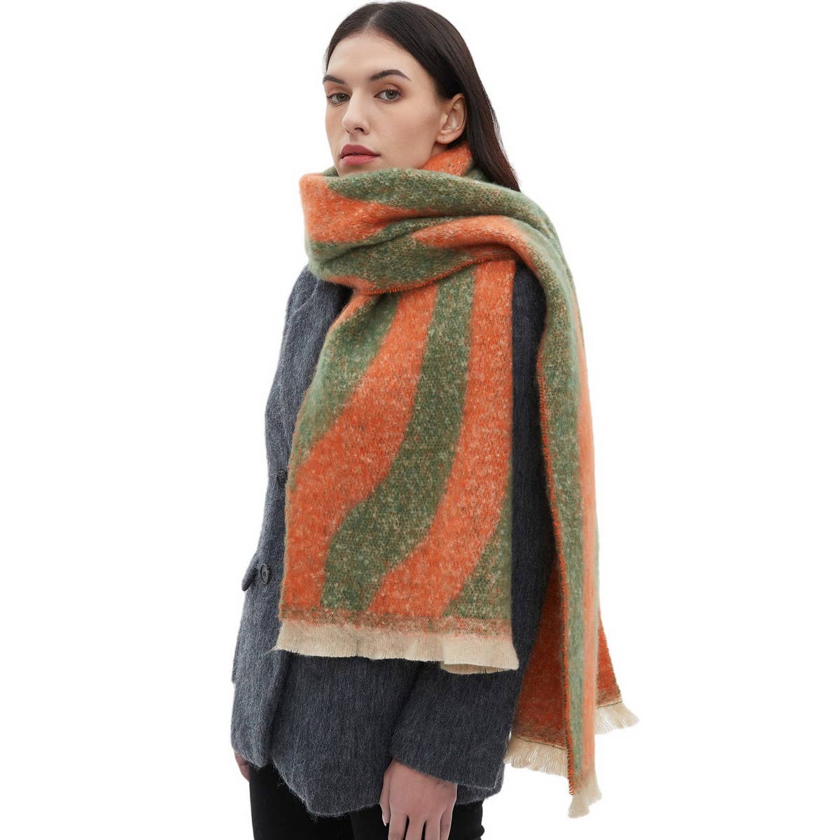 Textured Jacquard Scarf ? Loop Yarn Winter Wrap