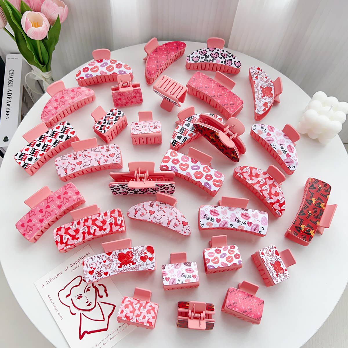 Romantic love plastic hairpins Valentine's Day