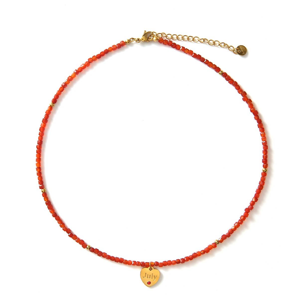 12-Month Cut Stone Necklace with Heart Pendant_CWMM8851