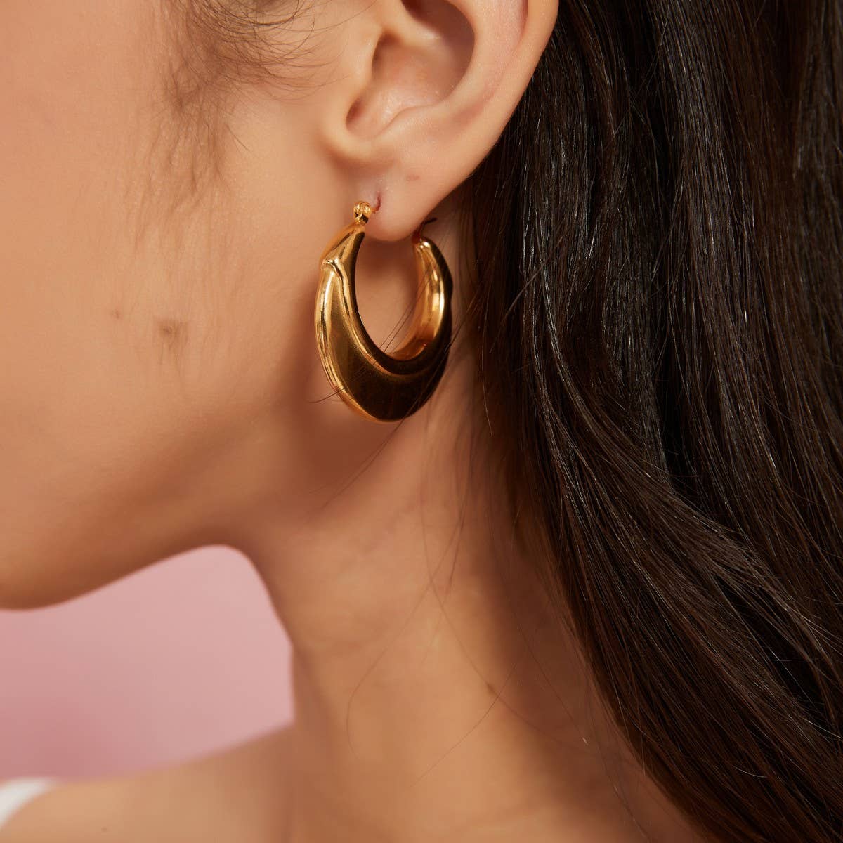 Heart Hollow Stainless Steel Geometric Earrings