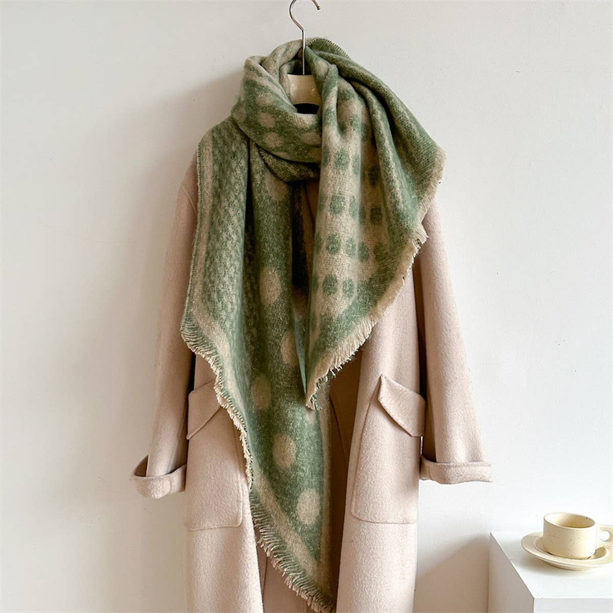 Polka Dot Loop Scarf ??Thick Warm Winter Shawl_CWASC0979
