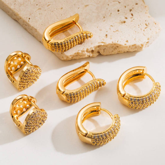 Gold-Plated Hoop Earrings Trendy Style