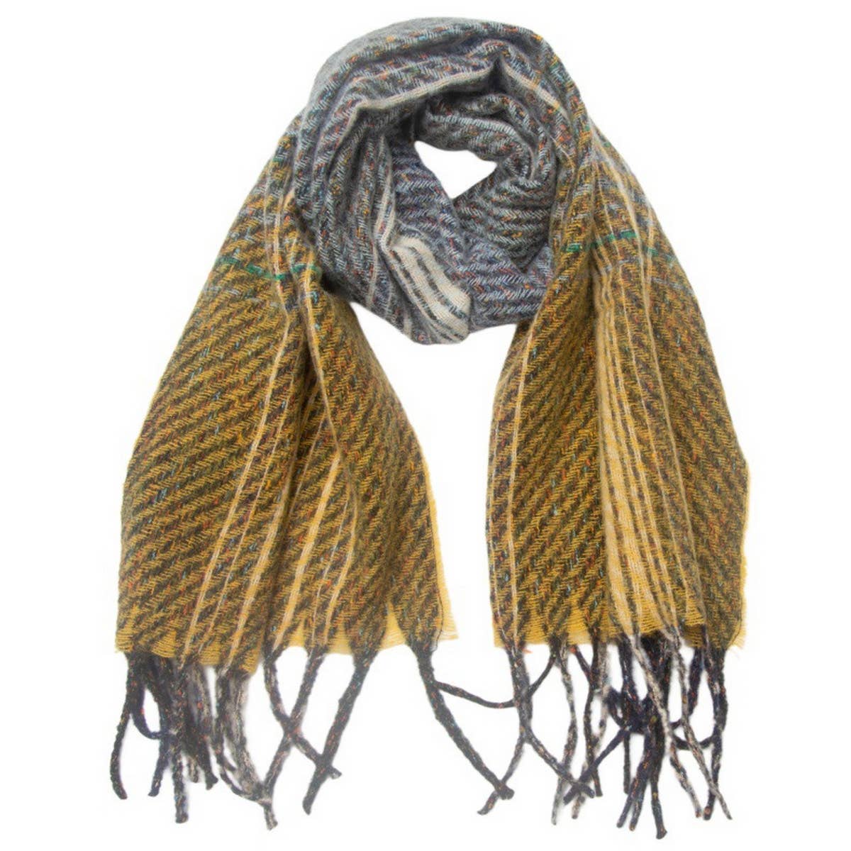 Gradient Fringe Scarf ? Fall/Winter Jacquard Wrap