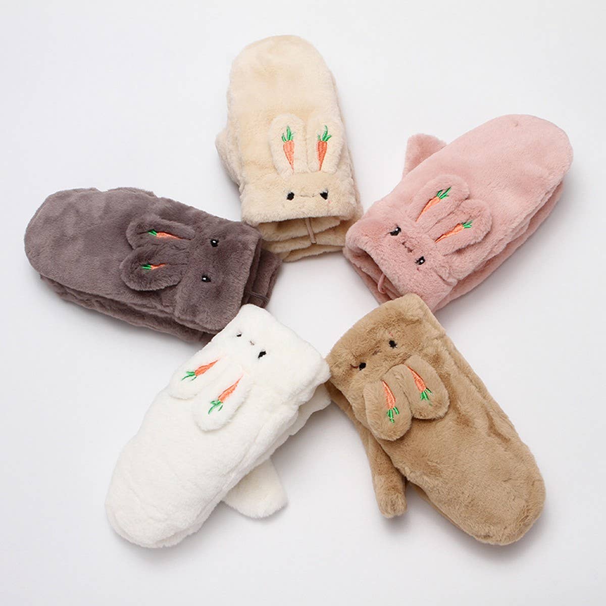 WINTER CUTE RABBIT HALTER FULL FINGER GLOVES_CWAG0258