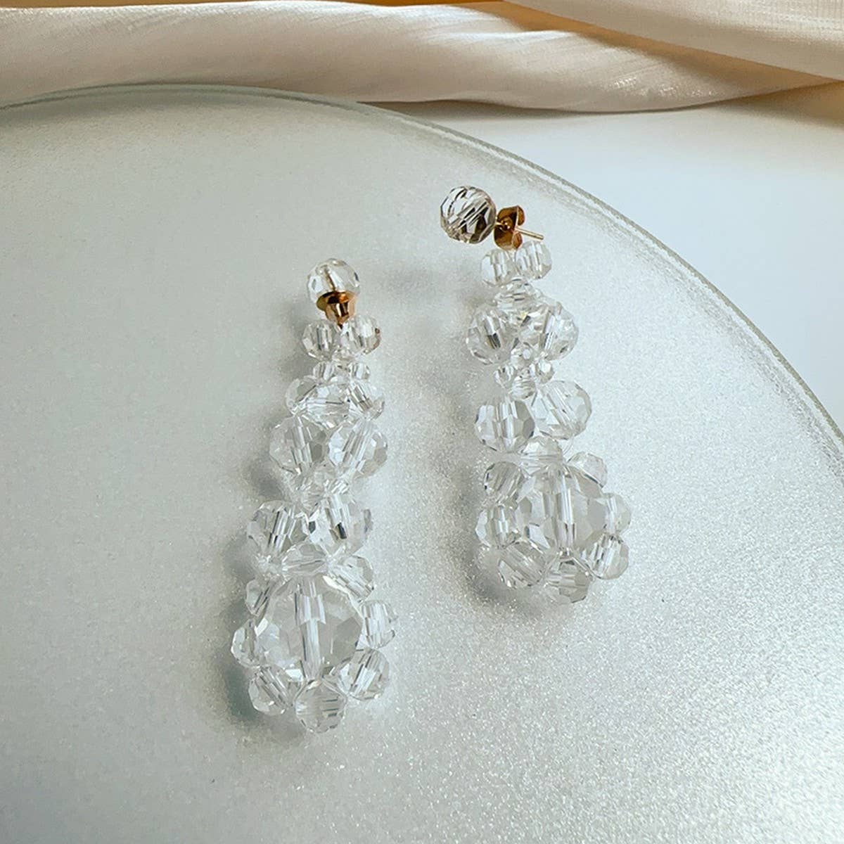 LIGHT LUXURY CRYSTAL FLOWER VERSATILE EARRINGS