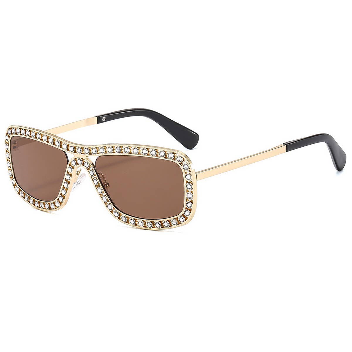 Modern Luxe Rhinestone Metal Sunglasses for Women