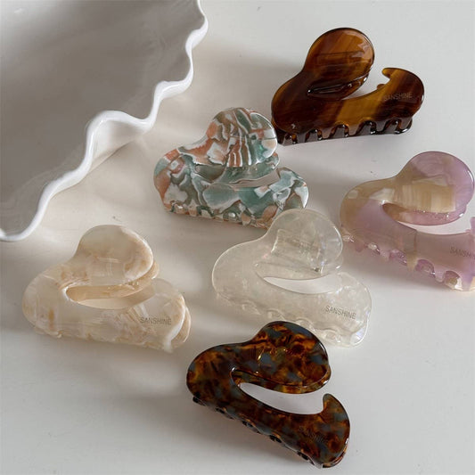 French Acetate Half-Up Hair Clip, Irregular shape