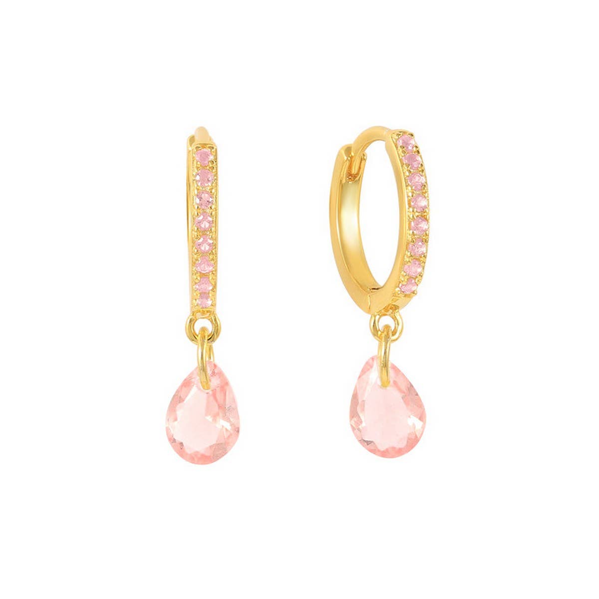 GEOMETRIC TEARDROP DIAMOND FRENCH EARRINGS