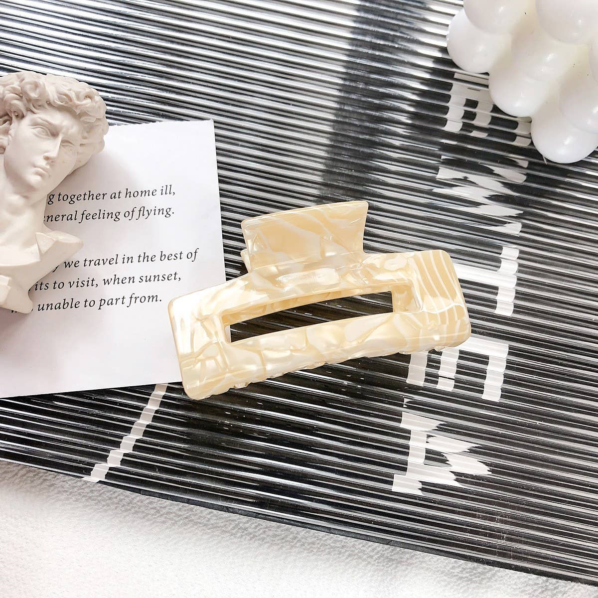 Elegant Square Hair Claw - Medium Acetate Clip_CWAHA1483