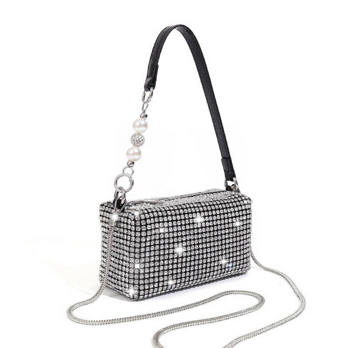 FASHION SMALL SQUARE RHINESTONE EVENING BAG_CWAB3581