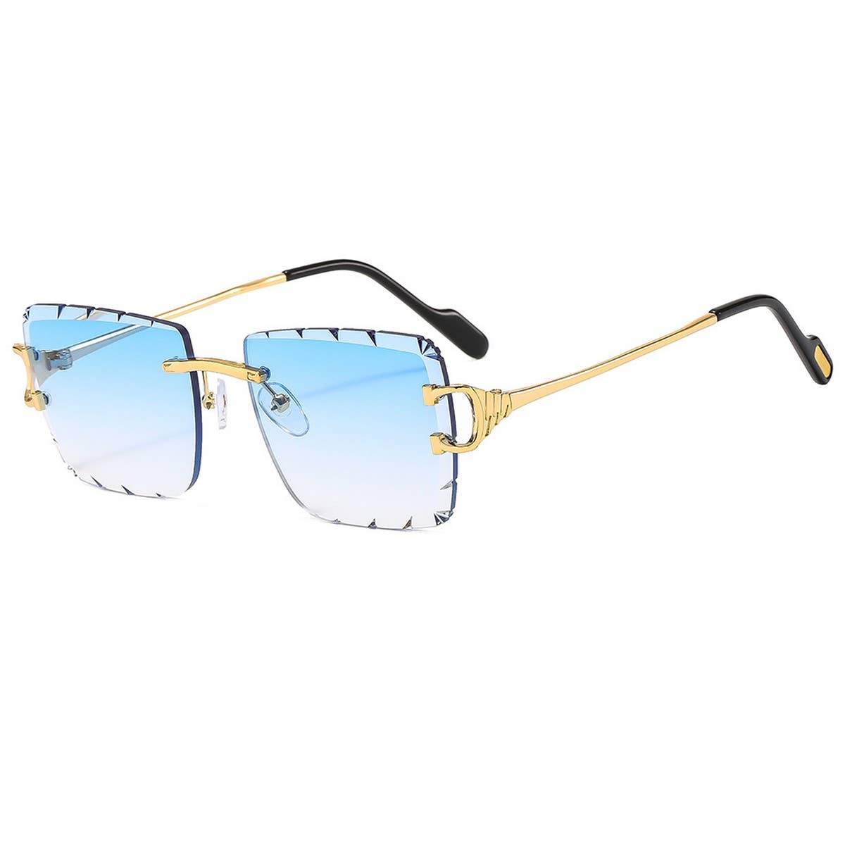 Rimless Cut Edge Ocean Lens Sunglasses Unisex