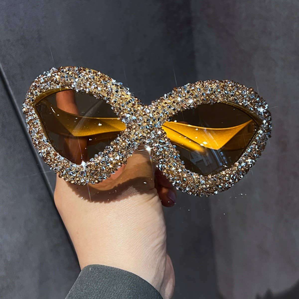 VINTAGE LARGE FRAME DIAMOND SUNGLASSES