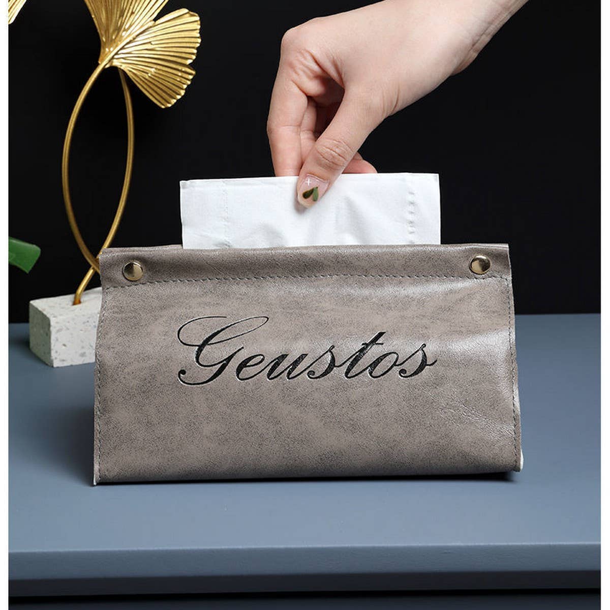 LIGHT LUXURY CAR HOUSEHOLD LEATHER TISSUE BOX