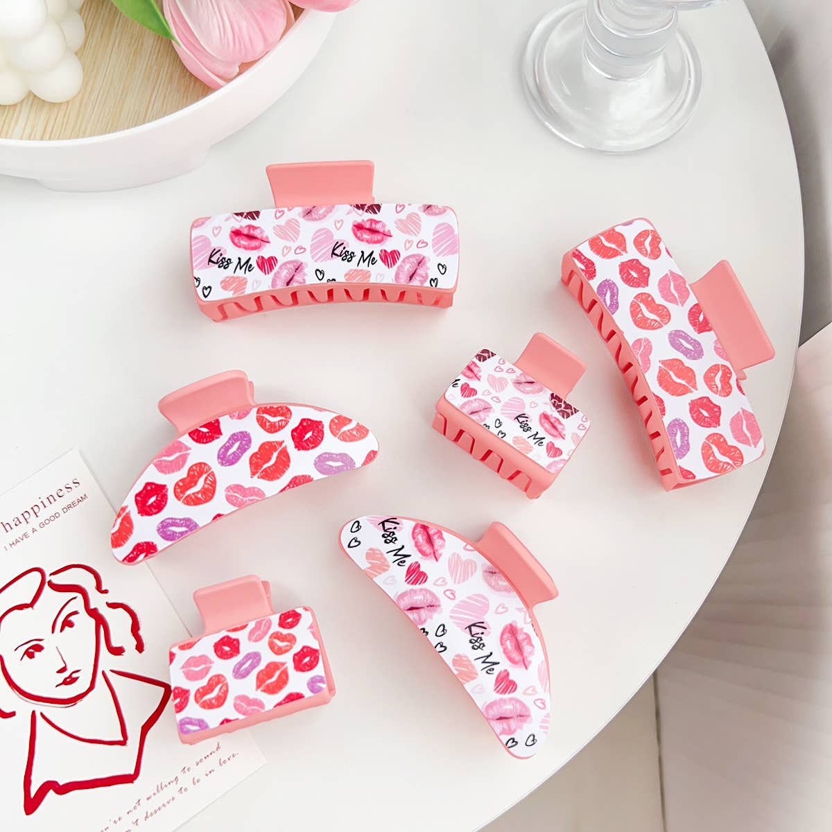 Romantic love plastic hairpins Valentine's Day