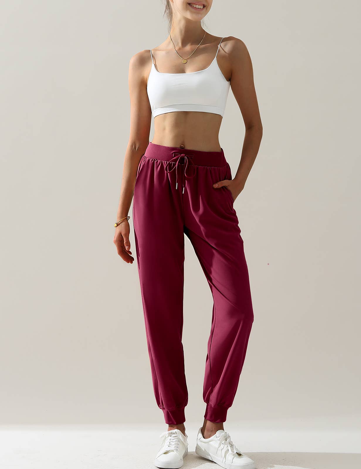 CWBLP423_Elastic Band Waist With Side Pocket Pants