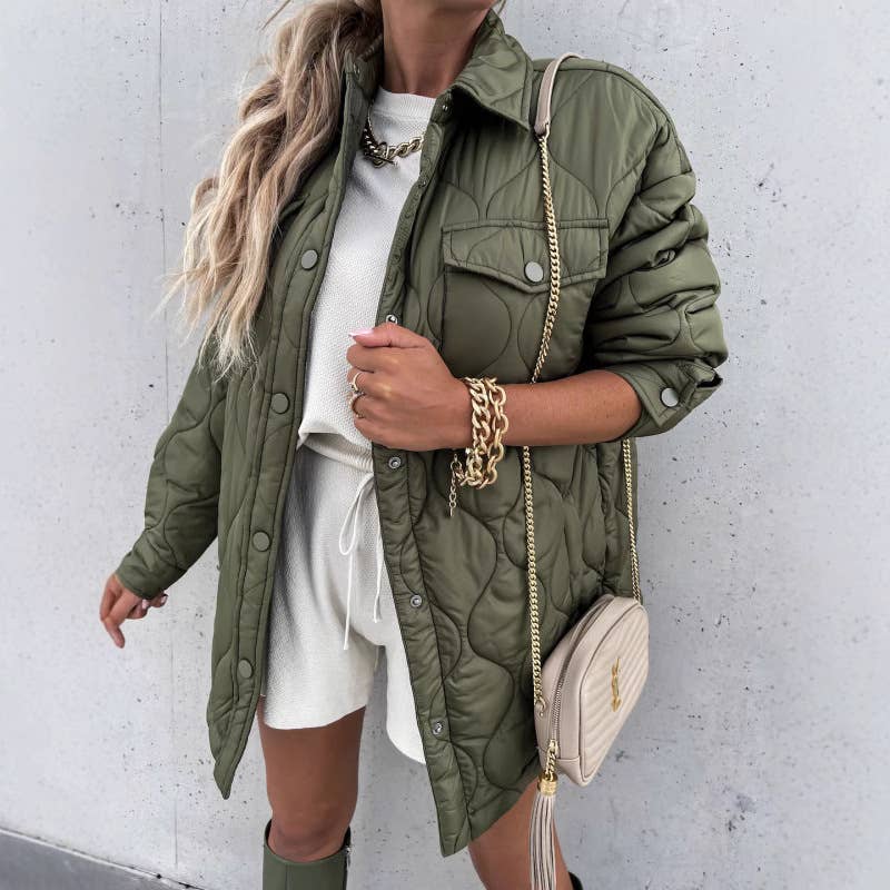 Single-breasted cotton-padded jacket