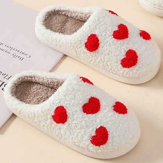 HOME LOVE PATTERN NON-SLIP COTTON SLIPPERS