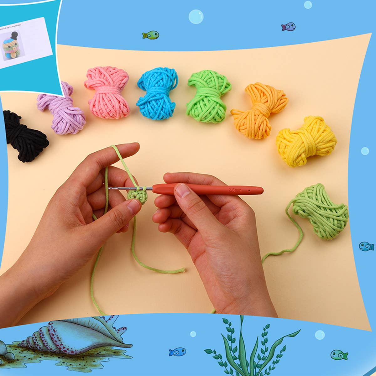 HANDMADE DIY OCTOPUS CROCHET MATERIAL KIT