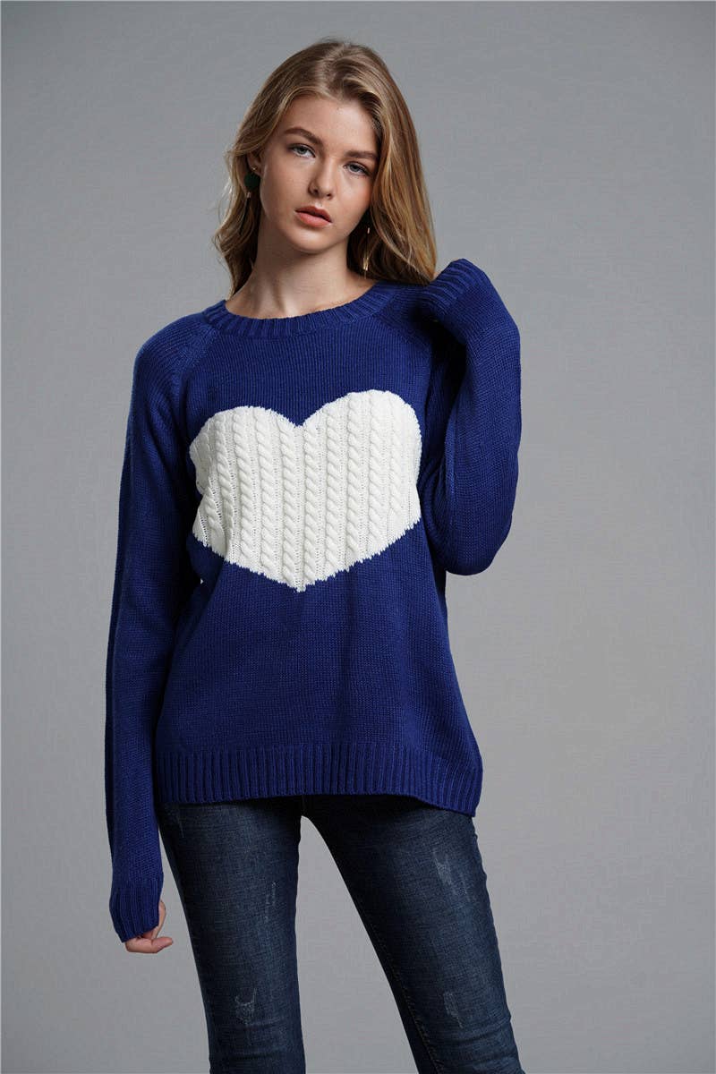 VALENTINE'S DAY PULLOVER CREW-NECK LOVE SWEATER