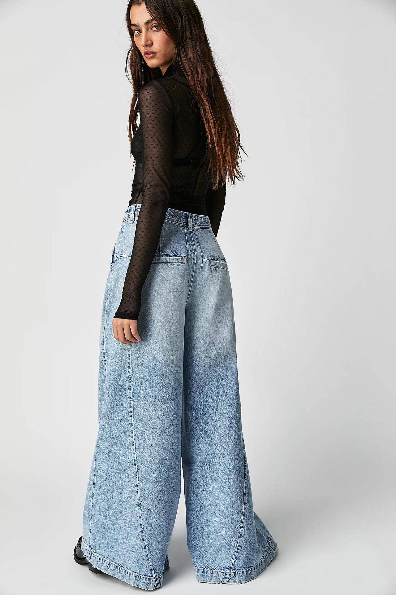 STREET STYLE AMERICAN WIDE-LEG BAGGY CASUAL JEANS