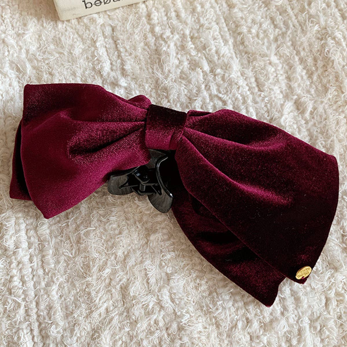 PLUS VELOUR BOW HAIRCLIP_CWAHA0864