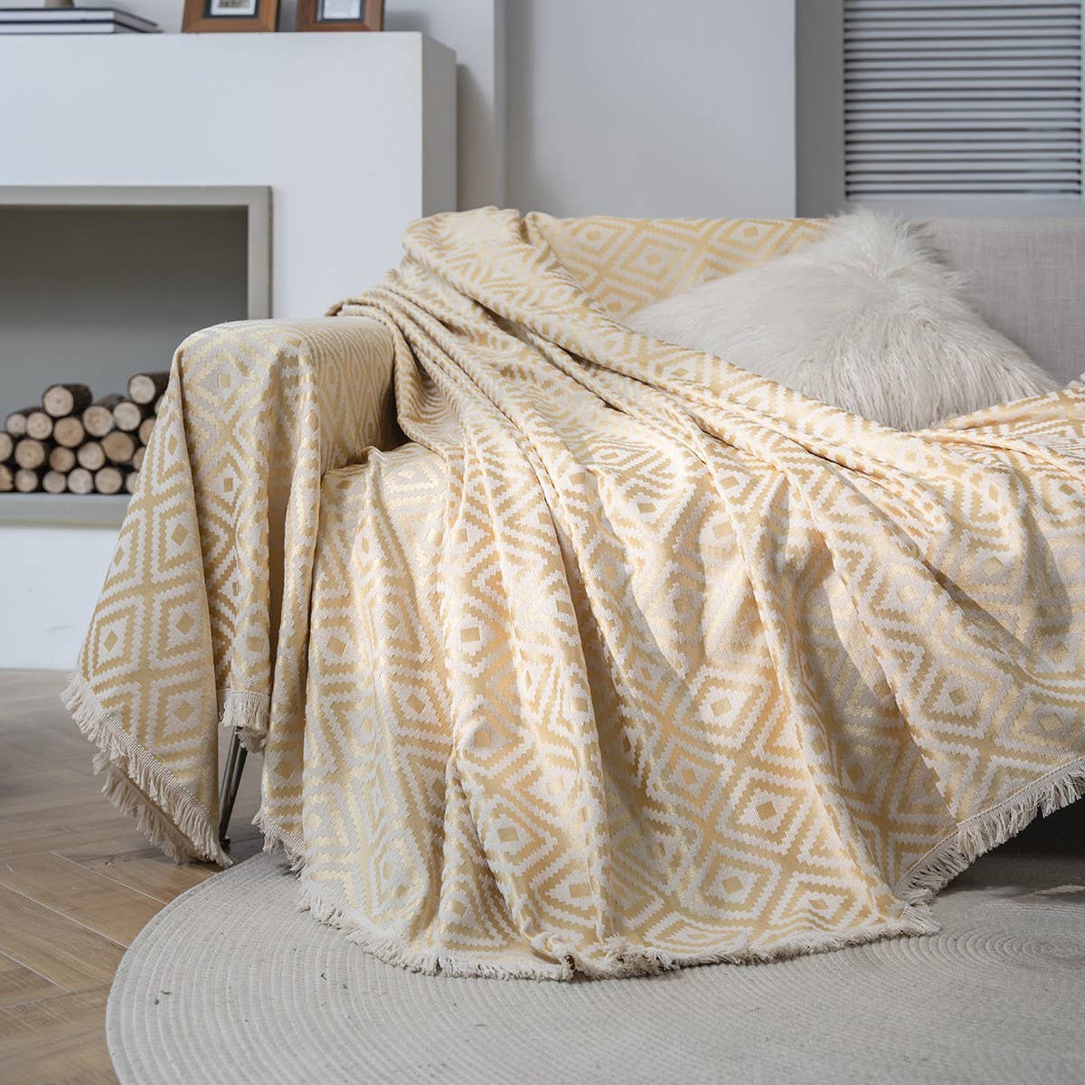 GEOMETRIC JACQUARD RETRO AMERICAN SOFA THROW