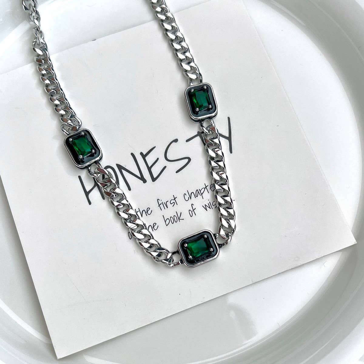 SIMPLE GEMSTONE NECKLACE_CWAJE1276