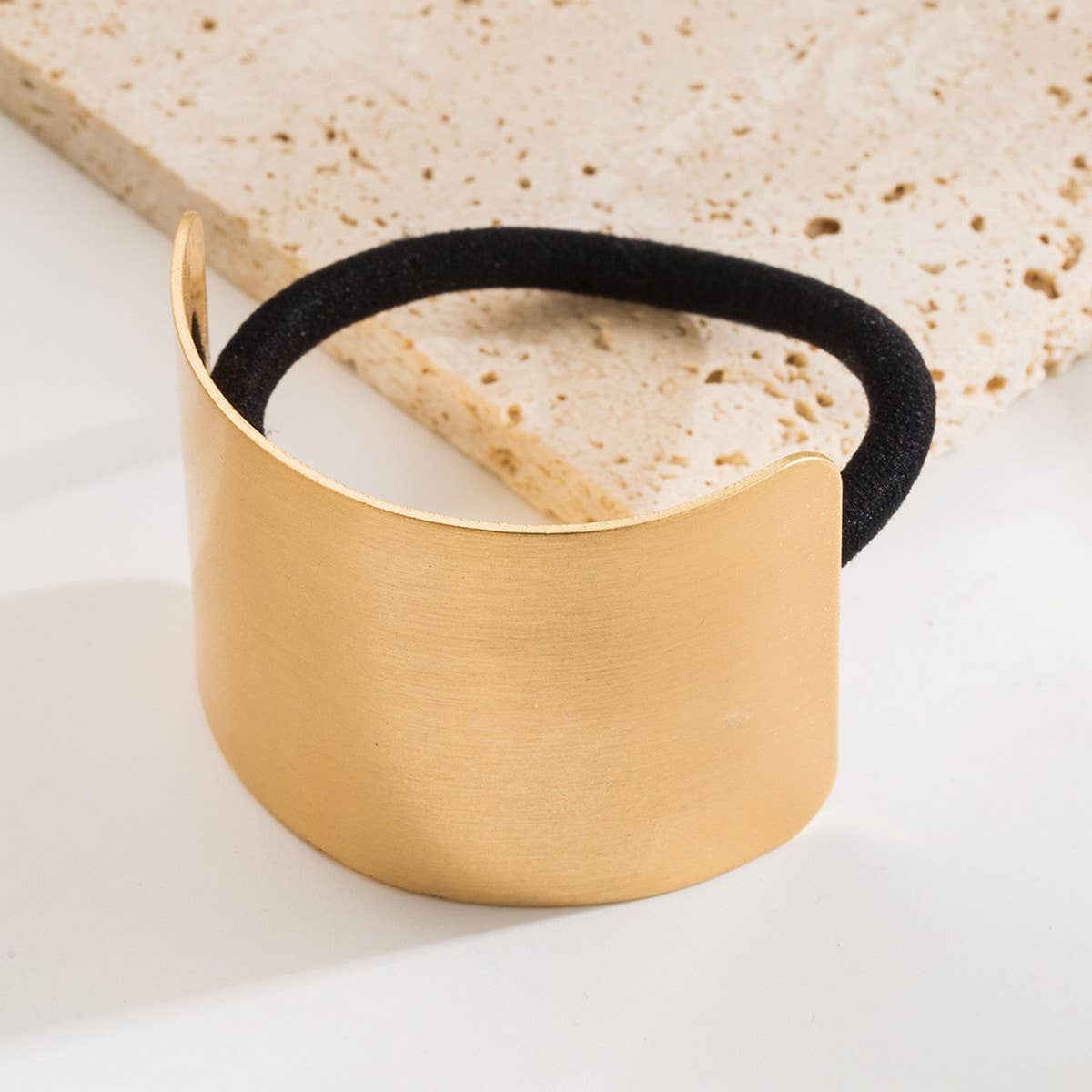 Minimalist Brushed Metal Hair Tie for Women