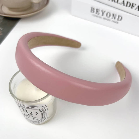 Solid wide-sided sponge high cranial top hairband